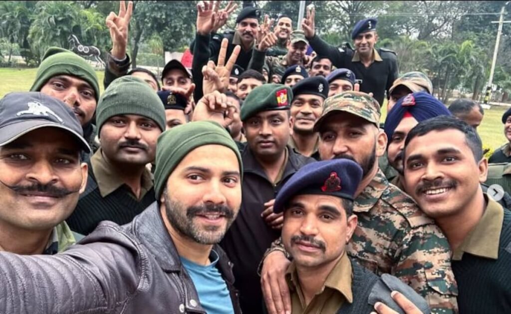 तैयारी के दौरान वरुण धवन ने "भारत के असली नायकों" के साथ सेना दिवस मनाया सीमा 2