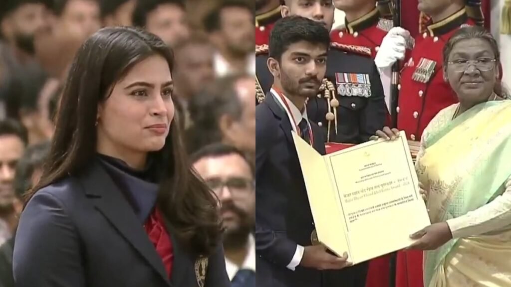 मनु भाकर, गुकेश डी सहित चार एथलीटों को राष्ट्रपति द्रौपदी मुर्मू से खेल रत्न पुरस्कार मिला | घड़ी