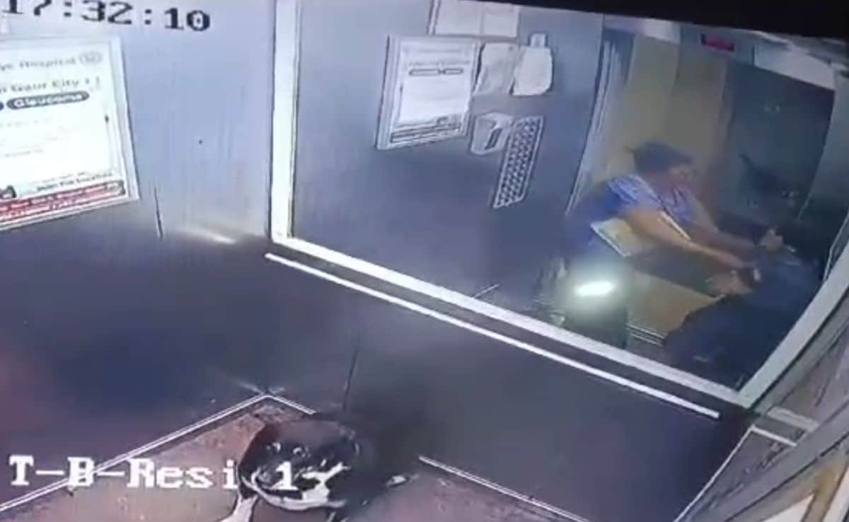 लड़का महिला से पूछता है कि लिफ्ट के अंदर डॉग को न लाया जाए। फिर ऐसा होता है
