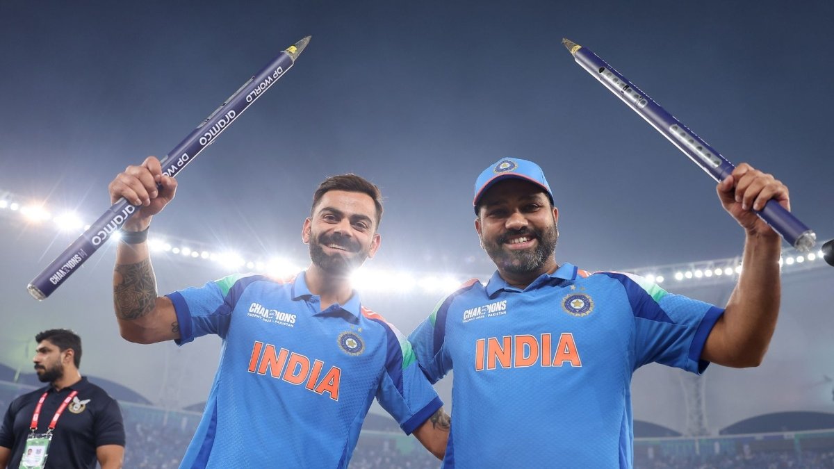 BCCI ने रोहित शर्मा-विराट कोहली विशेष उत्सव संकलन के बाद चैंपियंस ट्रॉफी जीत के बाद साझा किया | घड़ी