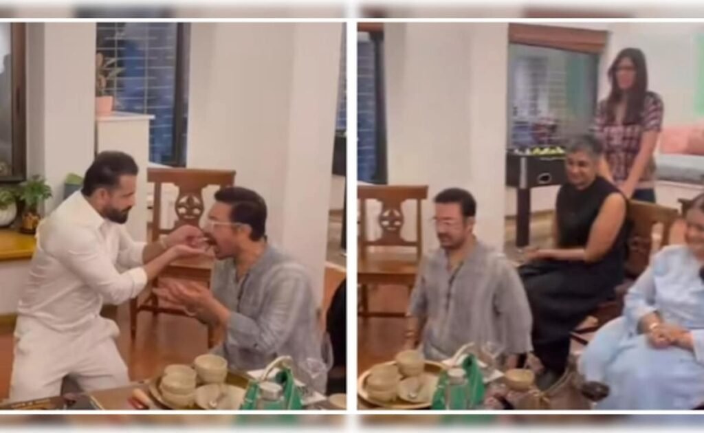 आमिर खान ने प्रेमिका गौरी स्प्रैट के साथ इरफान पठान की सालगिरह के बैश में भाग लिया। बोनस: पूर्व पत्नियों किरण राव और रीना दत्ता