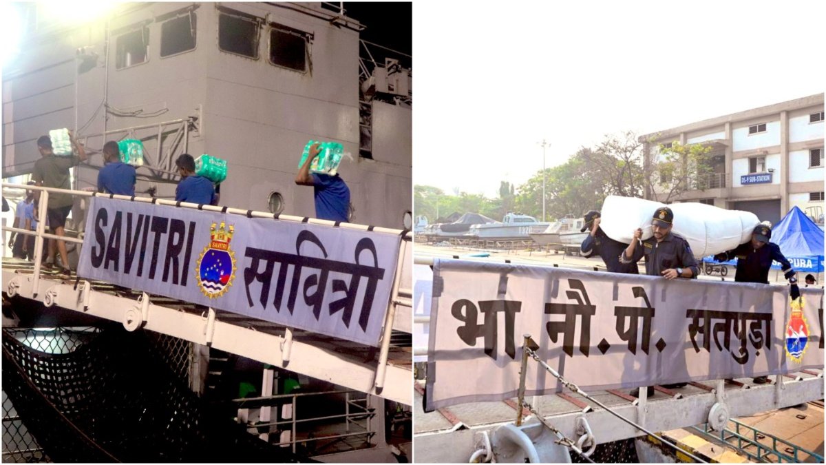 'ऑपरेशन ब्रह्मा': भारतीय नौसेना ने दो युद्धपोतों, म्यांमार राहत मिशन के लिए फील्ड अस्पताल की तैनाती की
