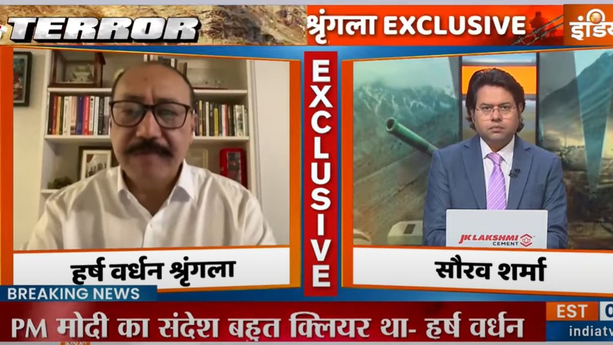 अनन्य: आतंक पर पीएम मोदी का संदेश पाकिस्तान के लिए स्पष्ट है, हर्ष वर्दान श्रिंगला इंडिया टीवी बताता है
