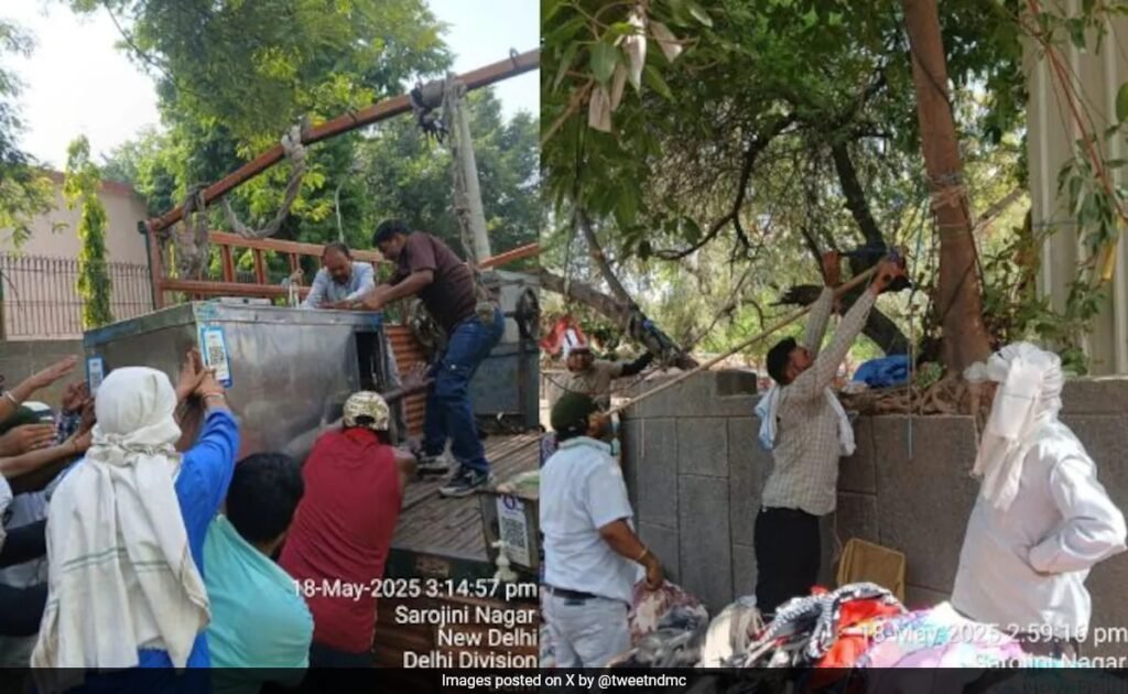 दिल्ली के लोकप्रिय सरोजिनी बाजार में विध्वंस ड्राइव में 200 दुकानों को हटा दिया गया