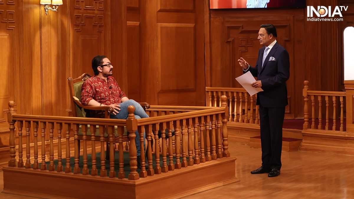 Actor Aamir Khan in Aap Ki Adalat with Rajat Sharma.