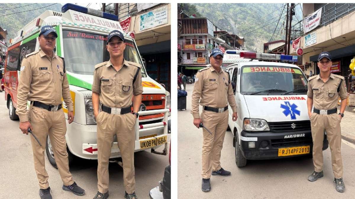 फास्ट -फॉरवर्ड पर विश्वास: तीर्थयात्री ट्रैफिक को छोड़ने के लिए एम्बुलेंस लेते हैं।