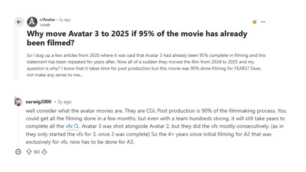 क्यों जेम्स कैमरून ने अवतार 3 का अधिकांश भाग वर्षों पहले फिल्माने के बावजूद इसमें देरी की