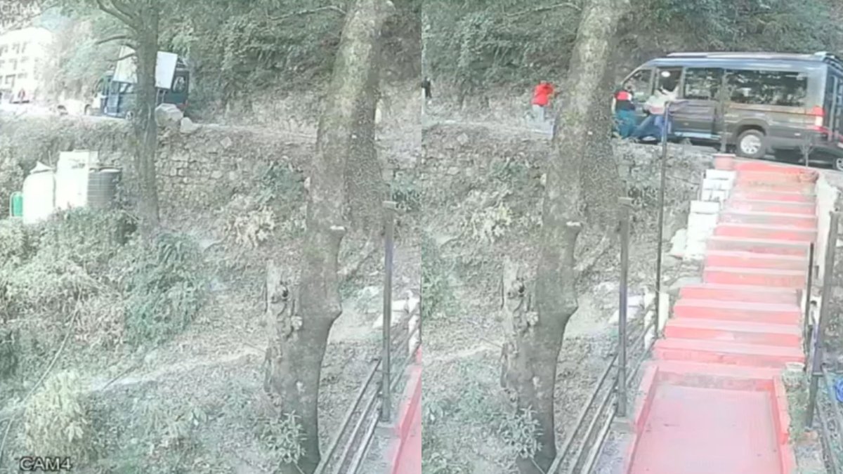 डलहौजी के पास पर्यटक वैन ढलान से नीचे लुढ़की; यात्रियों का नाटकीय ढंग से भागना कैमरे में कैद | घड़ी