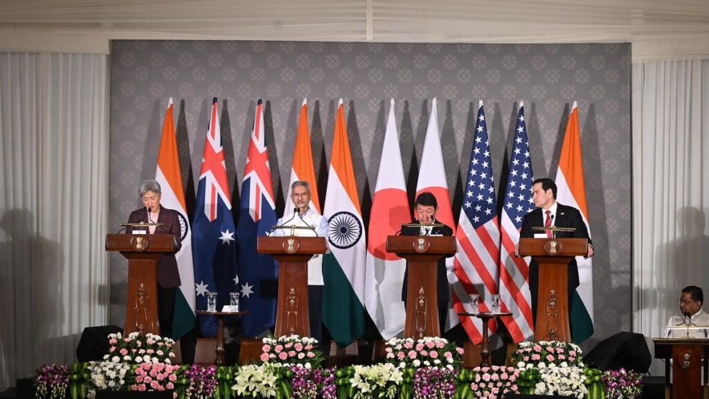 क्वाड एफएम ने होर्मुज पर दबाव, तनावपूर्ण दक्षिण चीन सागर के बीच समुद्री, ऊर्जा पहल की घोषणा की क्वाड एफएम ने होर्मुज पर दबाव, तनावपूर्ण दक्षिण चीन सागर के बीच समुद्री, ऊर्जा पहल की घोषणा की