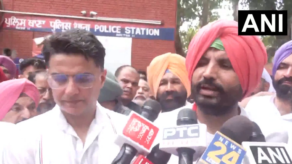 पंजाब ग्रामीण की मौत: चीमा के खिलाफ प्रदर्शन के दौरान कांग्रेस सचिन पायलट, प्रताप बाजवा हिरासत में लिए गए